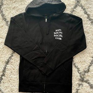 Anti Social Social Club Zip Up Hoodie black Size Small